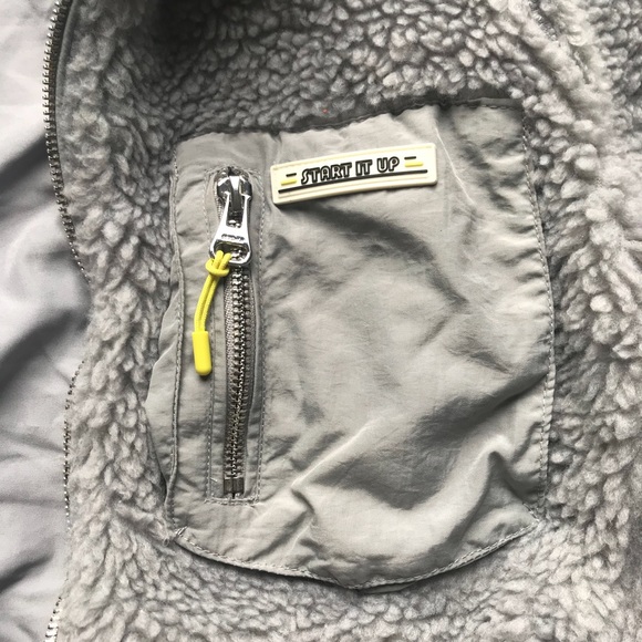 ASOS Grey Sherpa Fur Jacket - Picture 2 of 3